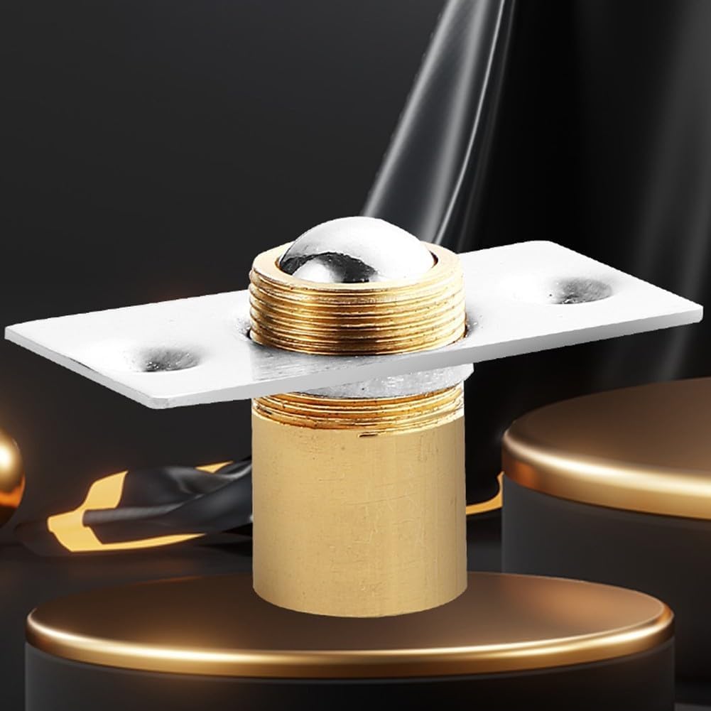 Stainless Steel and Brass Ball Catch for Closet Doors, Cabinet & Furniture – Spring-Loaded Door Latch Mechanism with Polished Metal Enclosure, 2-Pack