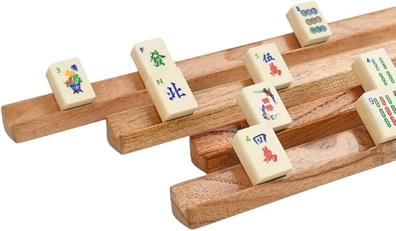 Masters Wooden Standard Mah Jong Tile Racks - 40cm