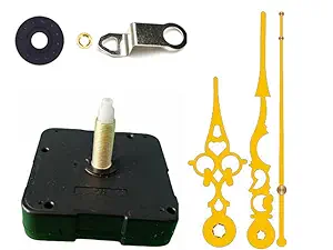 YOPY Quartz Machine for Big Size Wall Clock,Battery Operated,Clock Movement Machine with Needles and Hook 28 MM (Needles : Antique Gold 1)