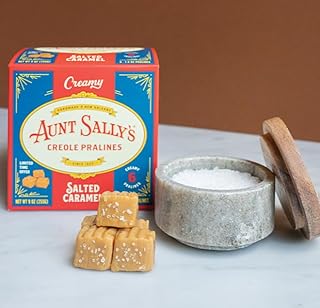 Aunt Sally's Creamy Salted Caramel Pralines – 6 count box- New Orleans Most Famous Praline- Handmade Pecan Candy