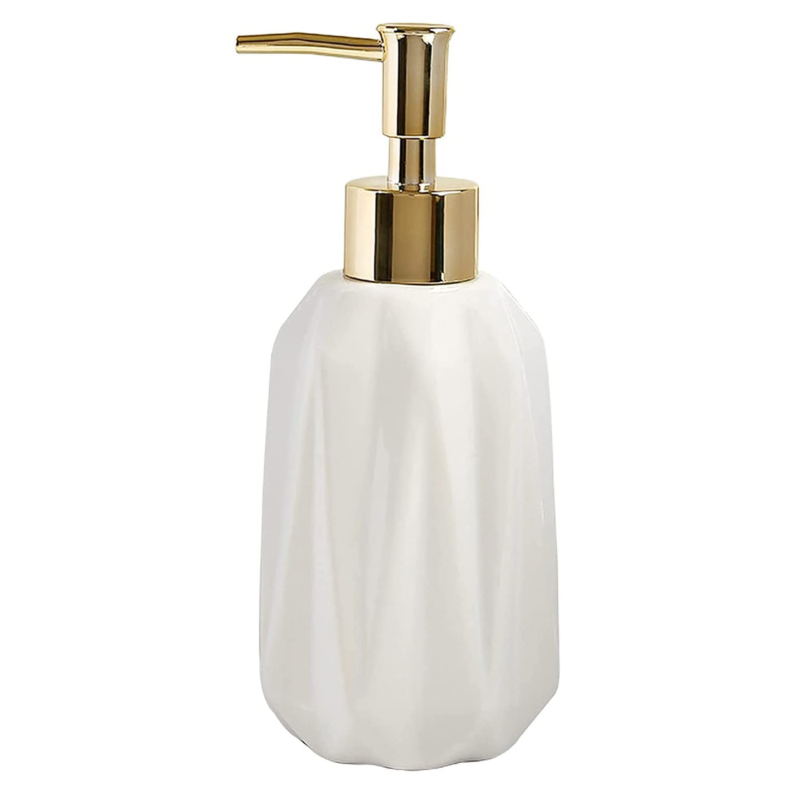 CTRLZS Ceramic Soap Dispenser 10 Oz Hand Soap Dispenser with Pump Refillable Liquid Dish Soap and Lotion for Bathroom (White)