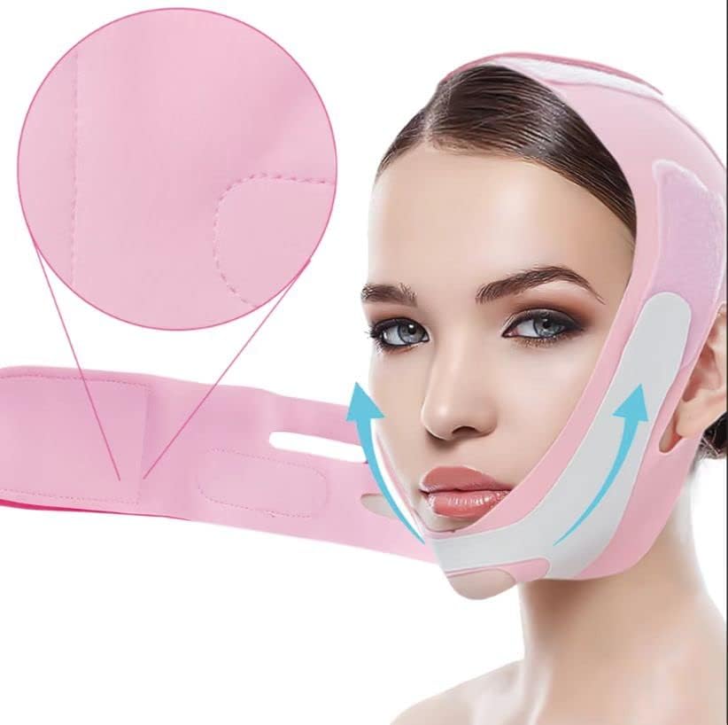 Vista 3 de Reductor de doble barbilla máscara de elevación de línea en V reutilizable correa de adelgazamiento facial cinturón de elevación facial correa
