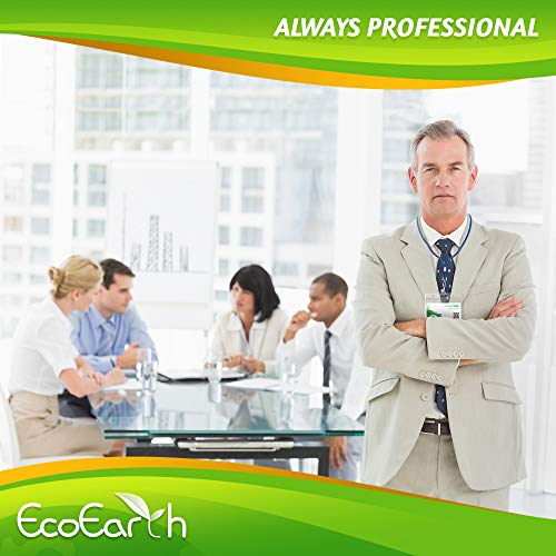 EcoEarth ID Badge Holder with Lanyard and Paper Kit (Blue Lanyards, Clear 3x4" Tag Holders, 100 Pack) 3-Piece Set of Plastic Pouch, Lanyard, and Name Card All-in-One