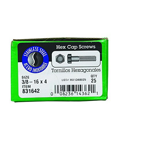 Tornillo de cabeza hexagonal de acero inoxidable 3/8-16 x 4 pulgadas para fijaciones duraderas
