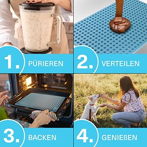 YAVA® Backmatte Hundekekse Mini Halbkugel (1cm), Premium Silikon Backmatte für Hundeleckerli, Hundekekse Backform, Leckerli Backmatte für Hunde, Backunterlage, Silikonmatte, BPA-frei (Türkis)