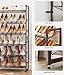 SONGMICS Shoe Rack, 6-Tier Shoe Organizer, Metal Rack for Garage, Set of 2, 3-Tier Stackable Shelf, with Adjustable Flat or Angled Shelves, 18-24 Pairs, Bronze ULMR03A-2