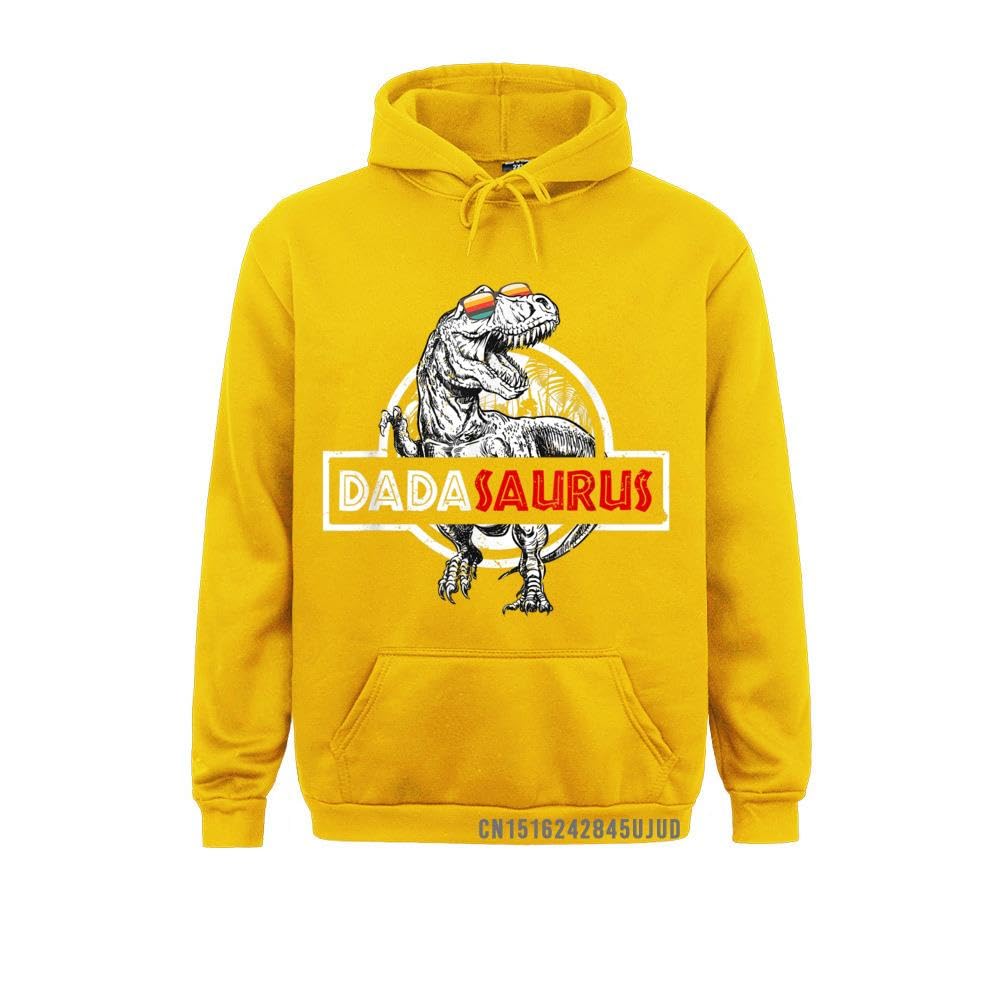 GenericFashion Shirts Dadasaurus Hoodie T rexs Daddy Saurus Pullover Sweatshirts Mother Day Hoodies 2023 Holiday Mens (Yellow, S)