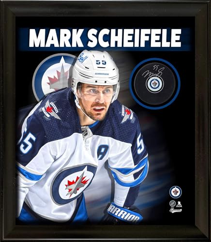 Officially Licensed Mark Scheifele Signed Framed Winnipeg Jets Puck