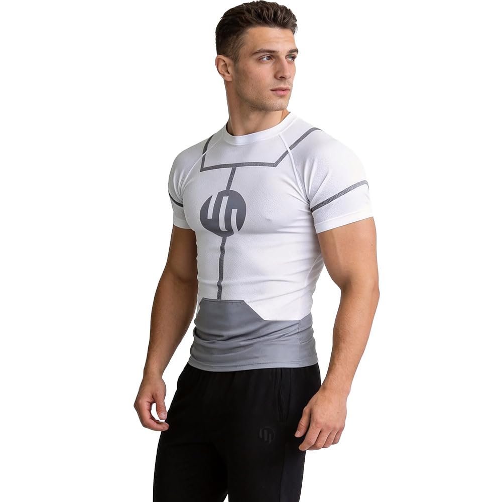 Tittaty Invincible Costume Anime T-Shirt Thragg Conquest Cosplay Shirts Fitted Short Sleeve Top Casual Sport T-Shirt Halloween Carnival Costume Grey