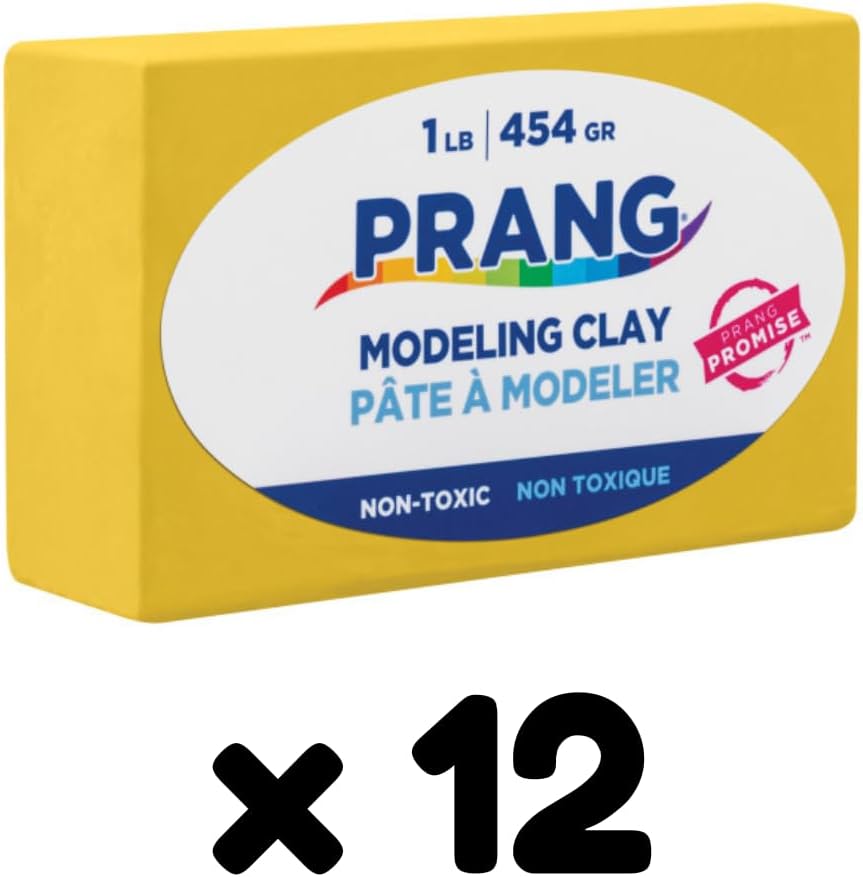 Prang Modeling Clay Yellow, 1 lb. Block, Class Pack of 12 Blocks, 192 oz. Total