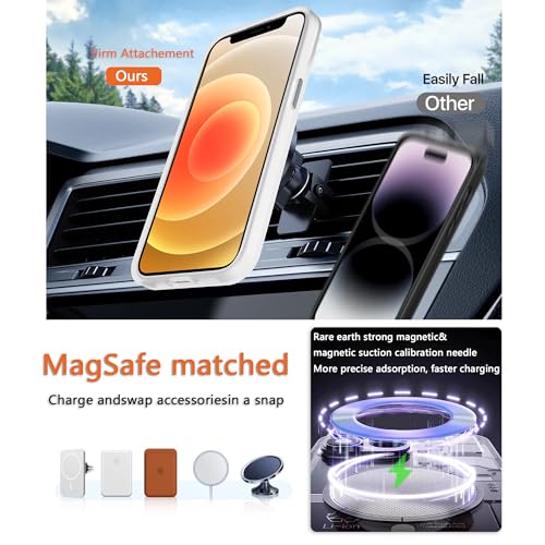 Image of Magnetic iPhone 12mini case,Compatible with Magsafe, Military-Grade Protection,Slim Translucent Matte Shockproof with Anti-Scratch Anti-Fingerprint Phone Cover (Frosted White, iPhone 12mini)