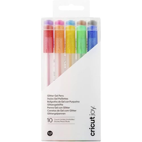 Cricut Joy Glitter Gel Pens 0.8 mm, Rainbow (10 ct)
