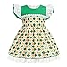 IWEMEK St. Patrick's Day Baby Mädchen Kleid Outfit Kleidung Patchwork Kleeblatt Druck/Karo/Bommel Rüschen Kurzarm Prinzessin Irischer Nationalfeiertag Lässige Party Grün Plaid 12-18 Monate