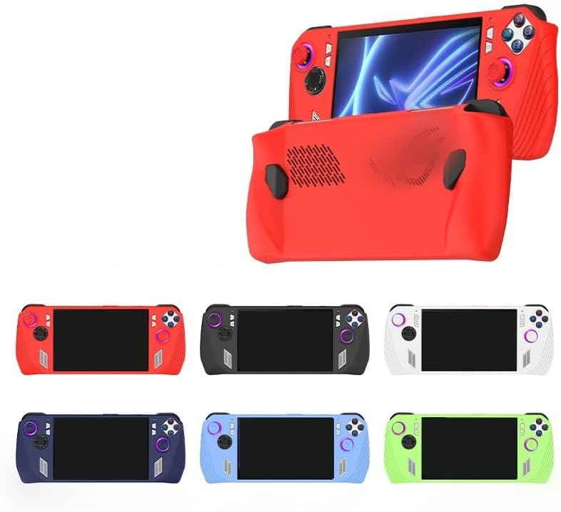 Silicone Case Protective Sleeve for ROG Ally, Soft Cover Protector for Rog Ally Game Console Drop-Proof Case with Full Protection (Luminous Green)