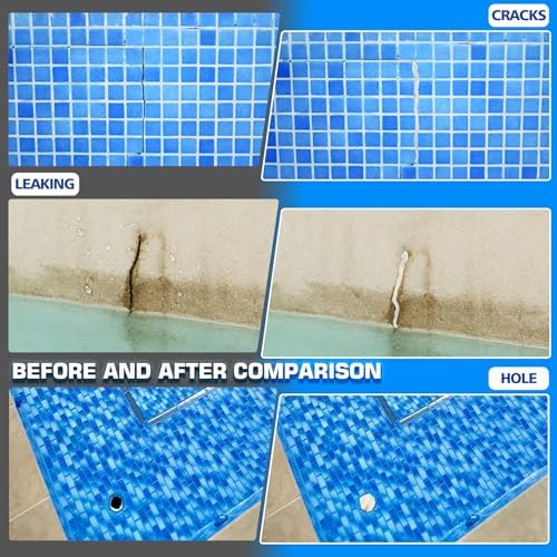 Pool Putty, 12oz Epoxy Putty, 2 Part White Underwater or Above Fast Repair, Fix Leaks, Cracks, Filling, Sculpting, for Fixing Swimming Pools, Stone, Ceramic, Plastic, Metal, Wood, Glass, Acrylic - 1