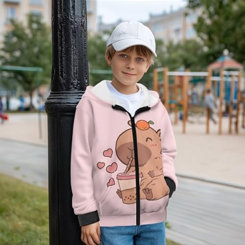 Boys Girls Hooded Hoodie Full Zip Sweatshirt with Pockets for Winter Fall Long Sleeve Fleece Hoodies2