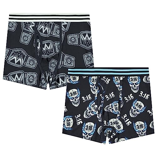 WWE Superstars Mens Boxer Briefs - John Cena, Roman Reigns, Undertaker, Rock, Stone Cold, Hulk Hogan - Mens 2 Pack Underwear