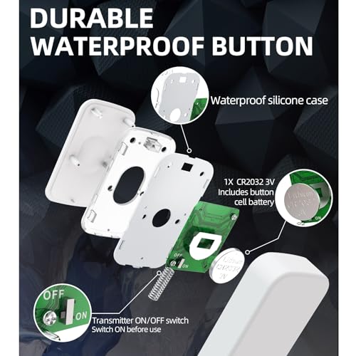 Jsieem DOORBELL-PUSH-BUTTONS Wireless Doorbell 1200 Feet Waterproof Door Bell thumb #5