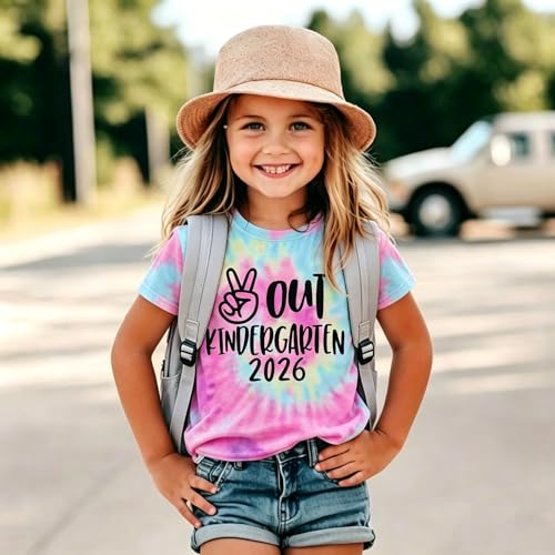 Image of MODNTOGA Kids Girl Boy Peace Out Kindergarten Shirt 2026 Kindergarten Graduation T-Shirt Last Day of School Summer Tee Tops