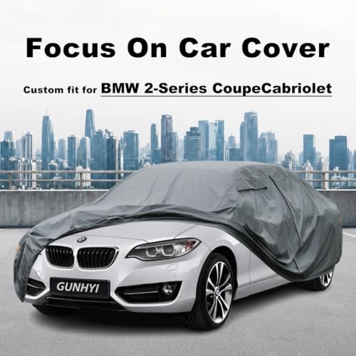 Image of GUNHYI Premium Car Cover Custom Fit BMW 2-Series Coupe /Cabriolet, 16 Layers Heavy Duty Car Cover Waterproof All Weather with Zipper Door for Sun Rain Snow Dust Uv Protection
