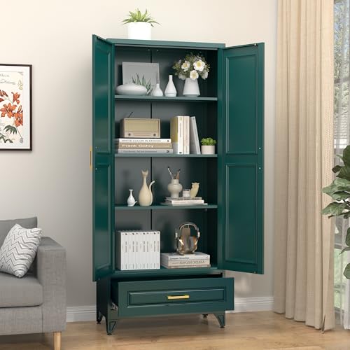 Image of SteeLoong 75 inch Metal Storage Cabinet with Doors and 3 Adjustable Shelves