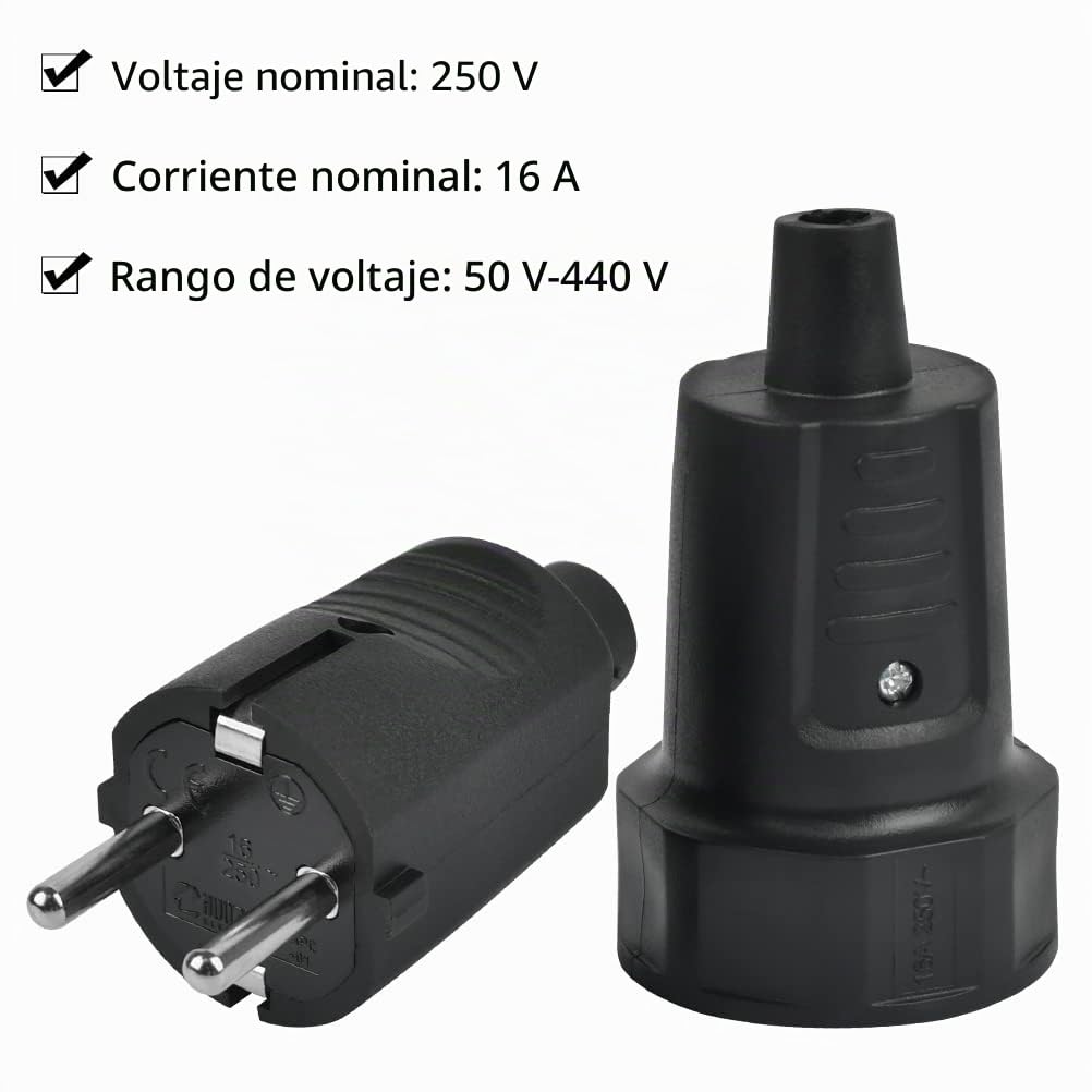 3 Enchufes Macho y Hembra IP44 TIMESETL Clavija Enchufe Macho y Hembra 16A/250V Macho y Hembra Enchufe Macho Exterior Impermeable Enchufe de Contacto de Protección de Sebs, para Cables de 6-10MM