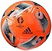 adidas Performance Euro 16 Glider Soccer Ball, Solar Orange/Utility Green/Ice Green/Vapor Steel Grey, Size 3