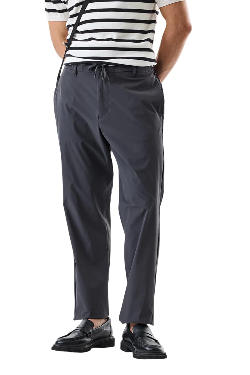 snitch Men Casual Trousers | Regular Fit Mid Rise Solid Design | Nylon Blend & Smooth Texture for Summer & Street Wear-picture-25