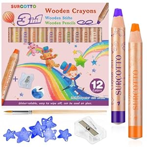 Surcotto 3-in-1 Buntstifte Kinder, 12 Farben