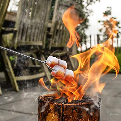 Mluchee Marshmallow Roasting Sticks Smores Skewers for Fire Pit 5Pcs 32inch Telescoping Sausage BBQ Hot Dog Forks Portable Carrying Bag for Camping, Backyard