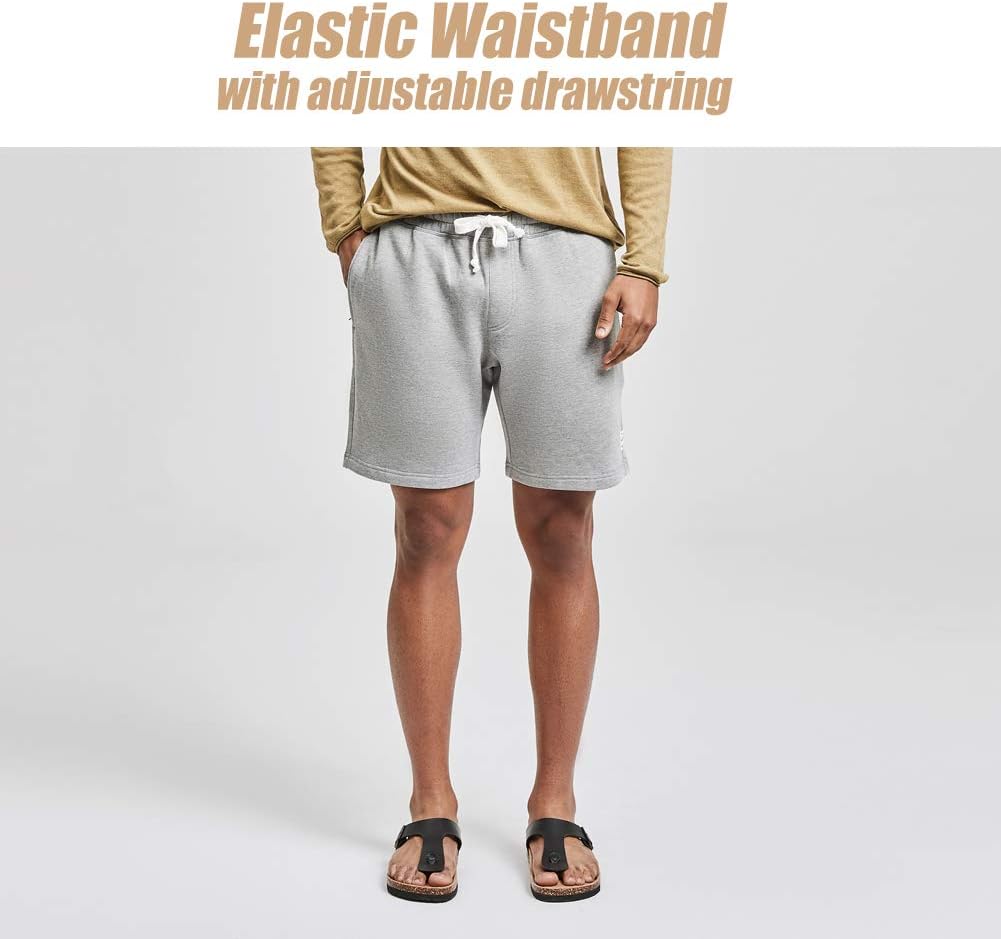 maamgic Men's Fleece Pajama Flat Front Shorts 9" Casual Shorts Athletic Jogger Pocket Sportswear Short - Image 2