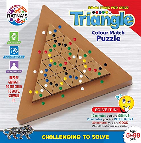 RATNA'S Triangle Colour Match Puzzle, Challenging to Solve for Ages 5 to 99 Years