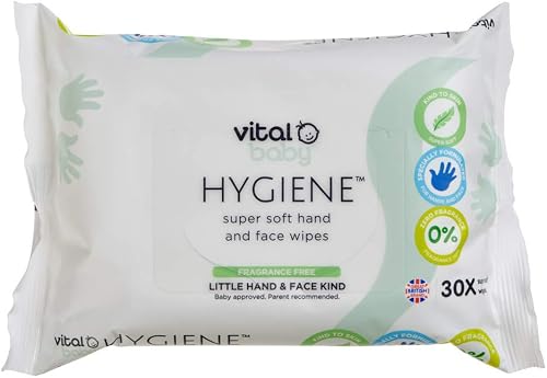 Nutwell Vital Baby Hygiene Fragrance Free Hand and Face 30 Wipes