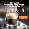 AMZCHEF Espresso Coffee Machines with 20 Bar Pressure, Self-Cleaning & Memory Function, LED Touch Screen, Compact Coffee Machine with Milk Frother for Home