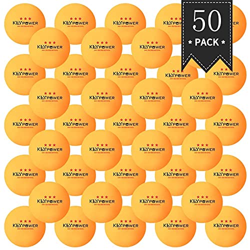 ENG Lot de 50Pcs Ping-Pong Balles de Tennis de Table en résine ABS 40 mm 4 étoiles pour Exercices,Entraînements,Club de Tennis de Table,Amateurs,Adultes et...