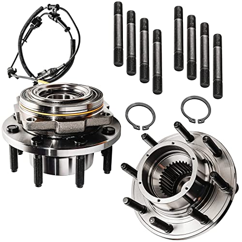 Product Deal Detroit Axle - 4WD SRW Front Wheel Hub & Bearings Replacement for 2005-2010 Ford F-250/F-350 Super Duty w/ABS - 2pc Set