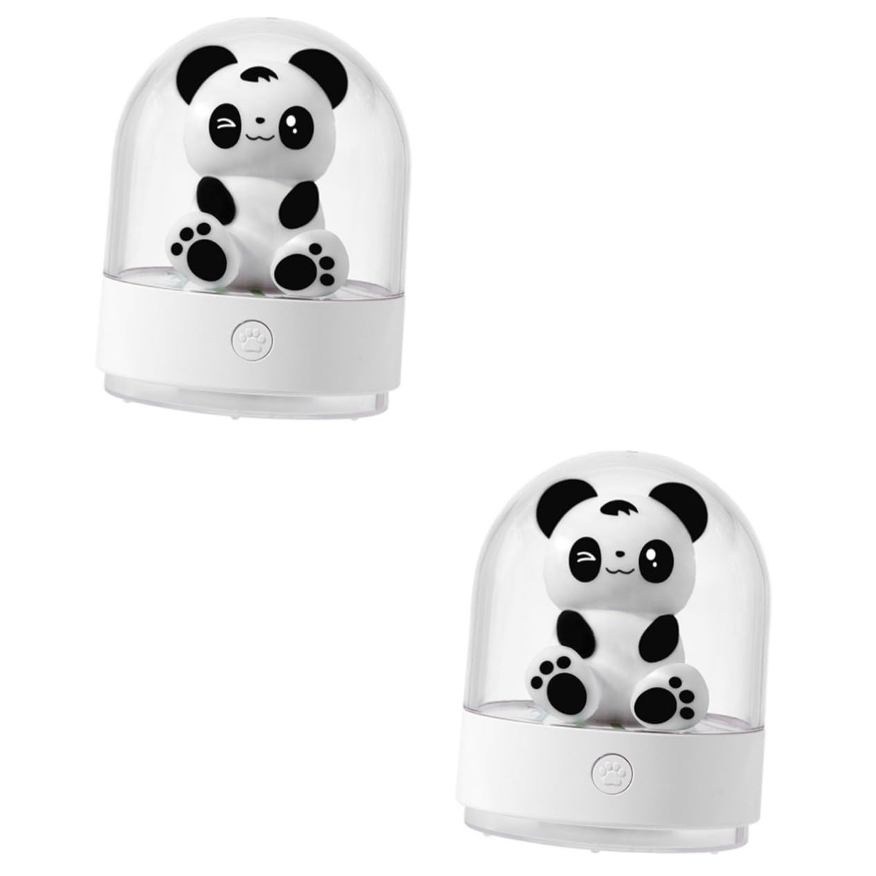 2 Piezas Lámpara Nocturna Infantil USB con Aroma Diseño Panda Luz LED Recargable para Dormitorio y Habitación