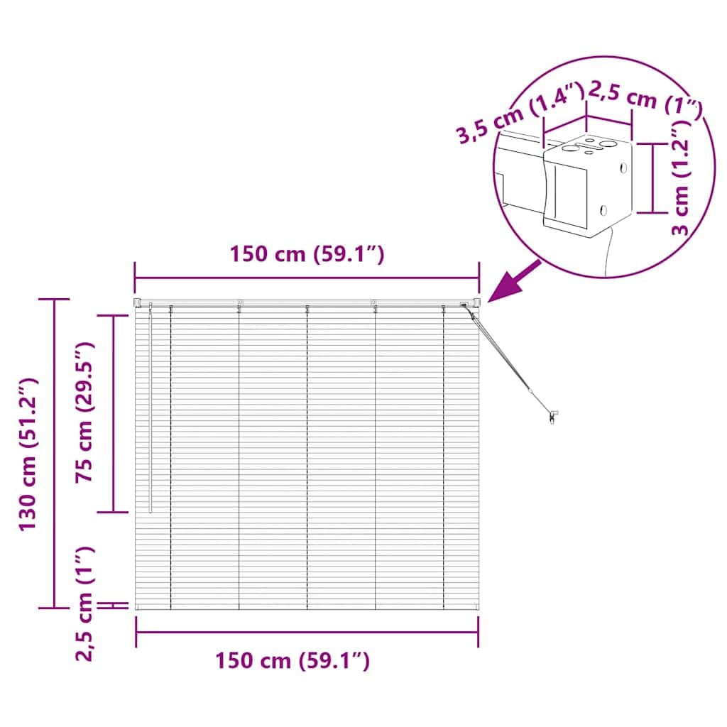 vidaXL Persianas venecianas Manual Negro 130 x 150 cm Aluminio, Persianas Modernas para Interiores, de Aluminio Ajustables, Elegantes tratamientos para Ventanas en casa y Oficina