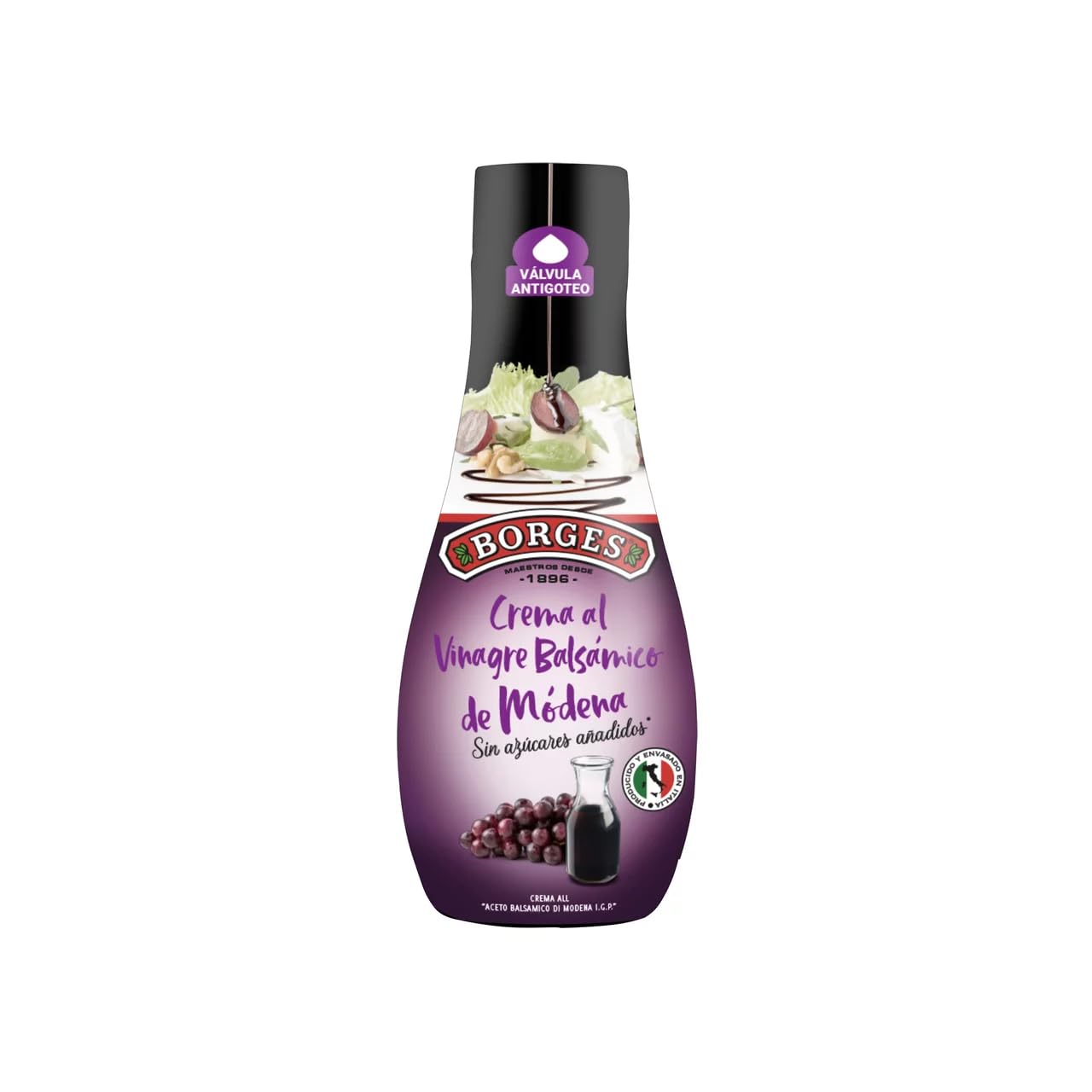 Borges Lot de 6 crèmes balsamiques goût framboise 250 g