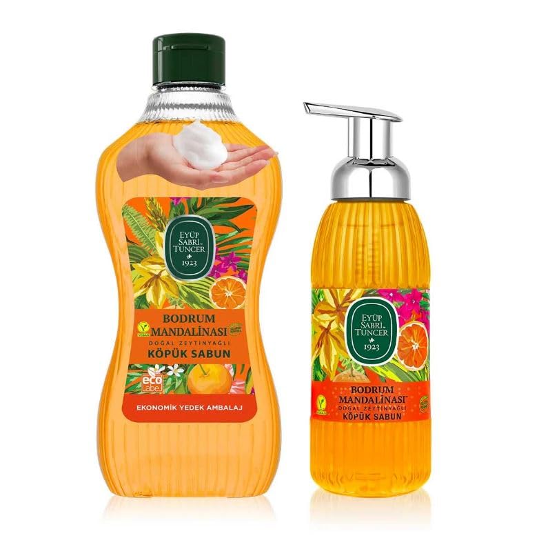 Eyüp Sabri Tuncer Bodrum Mandalinası Doğal Zeytinyağlı Köpük Sabun 1.5 lt + 500 ml - Lansman Set