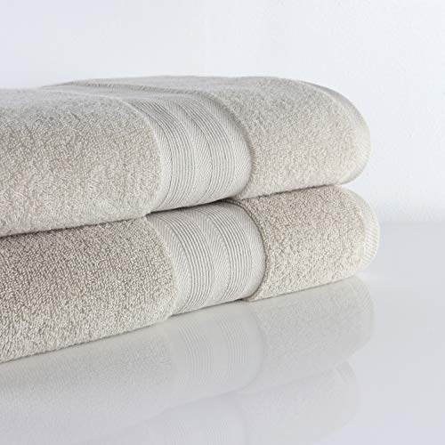 100% Organic Cotton Luxury Bath Towel- Made Here By 1888 Mills (2Pk), Stone #TOP2