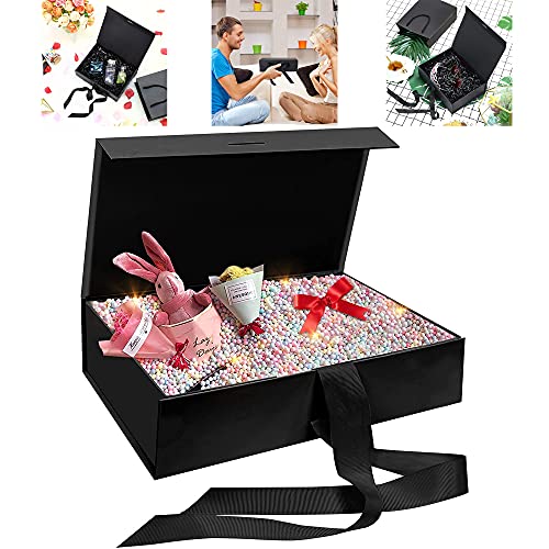 Bowknot Boite Cadeau,Boite Cadeau Luxury Large,Boîte Cadeaux Vide,Boite Cadeau Magnétique,Boite Papier Avec Ruban Cover