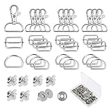 cierres para bolsos barcelona  Hebilla Deslizante Metal,ZERHOK 16pcs Cierre Magnetico Bolso +16 Mosquetón Giratorio + 16 Anillos en D + 16 Anillos Rectangulares para Mochilas Llaveros Bolsos Costura Correa Collares para Perros