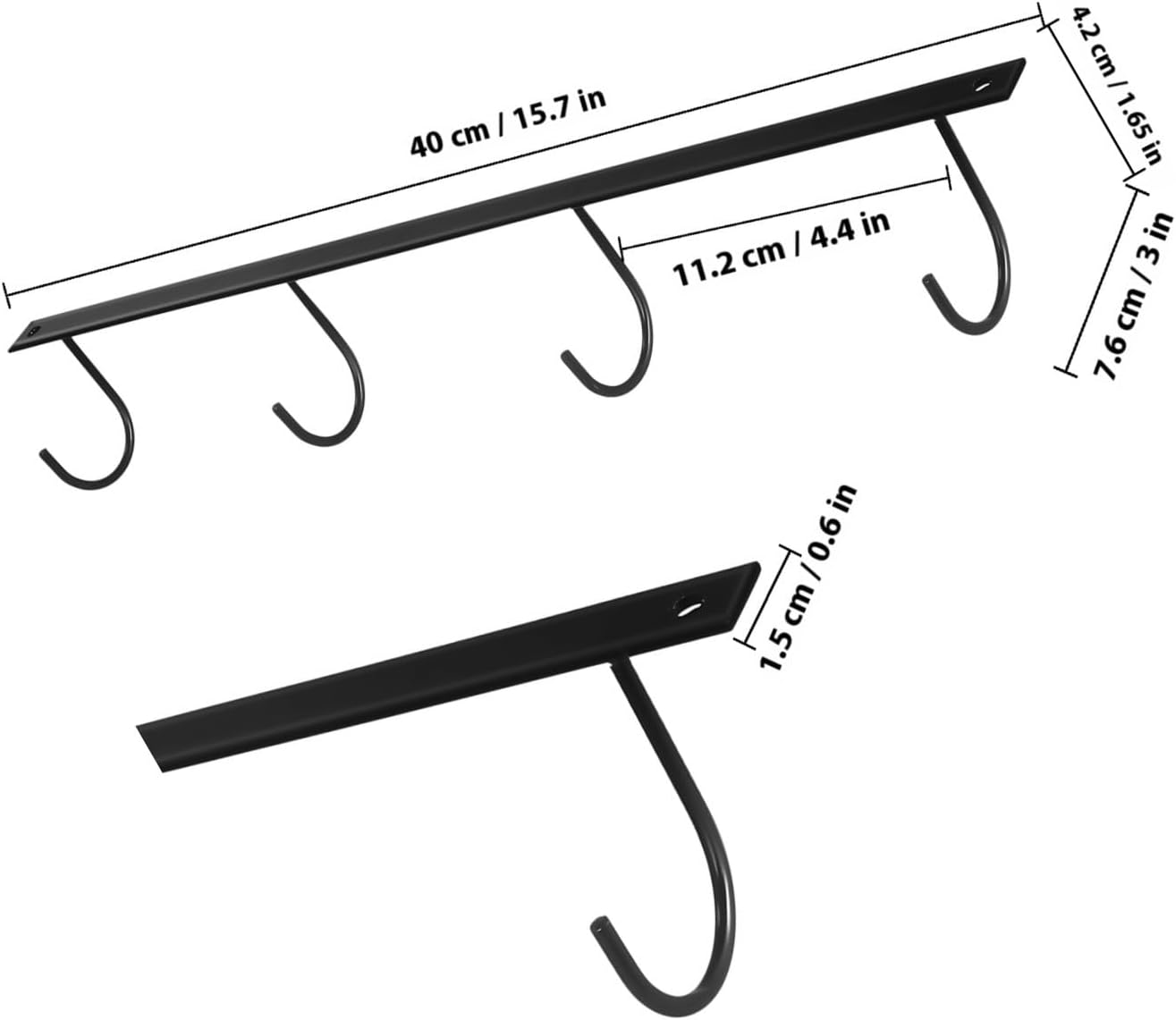 3pcs Black Under Cabinet Mug Hooks Kitchen Cup Holder Rack Coffee Cup Organizer Hanging Drying Rack for Home Kitchen Storage