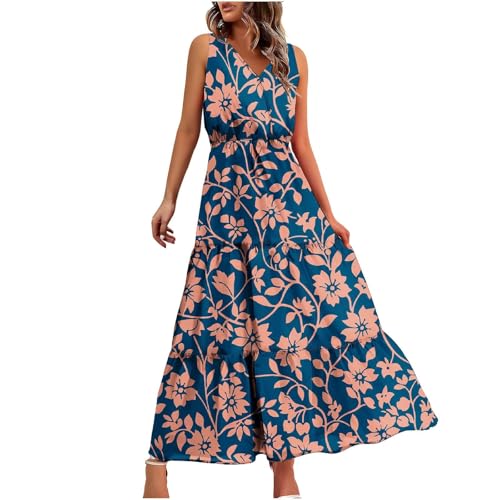 Robe longue d'invité de mariage sans manches pour sublimer votre silhouette à fleurs