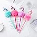 Abhay 4 Pack Unicorns Pom Pom Pen Novelty Pen Colorful Fluffy Ball Pen for Unicorns Party Supplies