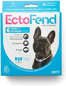 Coleira Antiparasitária Ectofend 48 cm Zoetis Cães Pequeno e Médio Porte