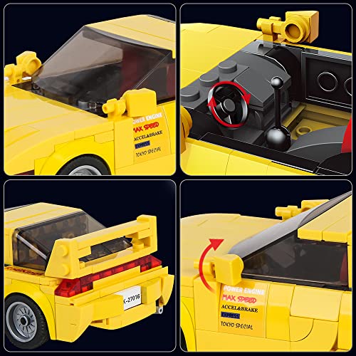 Mould King Technik 27016 Speed Champion RX-7 Racing Car Building Blocks Kit with Acrylic Display Case for Collecting (329 Pieces) - Image 2