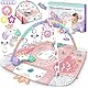 NUKIDO Interaktive Lernmatte Bildungsmatte Babyspielzeug ab der Geburt Sieben Multifunktionale Spielzeuge Zusätzlich Kissen für Bauchlage Weich Pflegeleichte Matte Originale Farben 110 x 100 cm