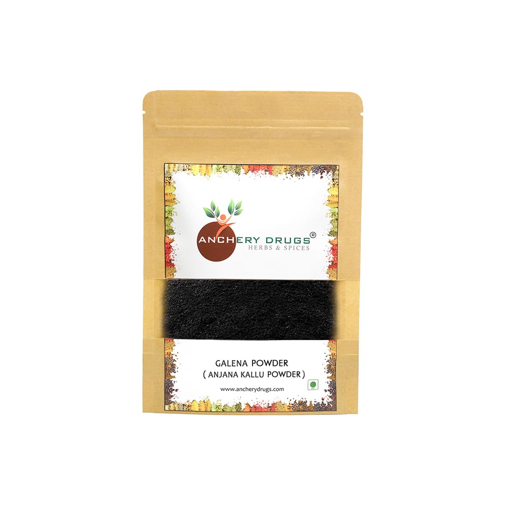Anchery Drugs Anjana Kallu Powder – Traditional Ayurvedic Anjan Powder for Kajal Preparation | Natural Powder for Herbal Kohl Making | Cosmetic Preparation Ingredient | Hygienically Packed (250 G)
